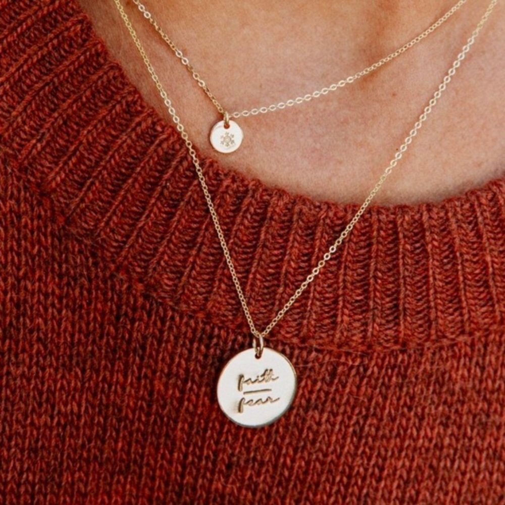 Inner Peace Mantra Bohemian Gold Charm Necklace - Picture 13 of 15
